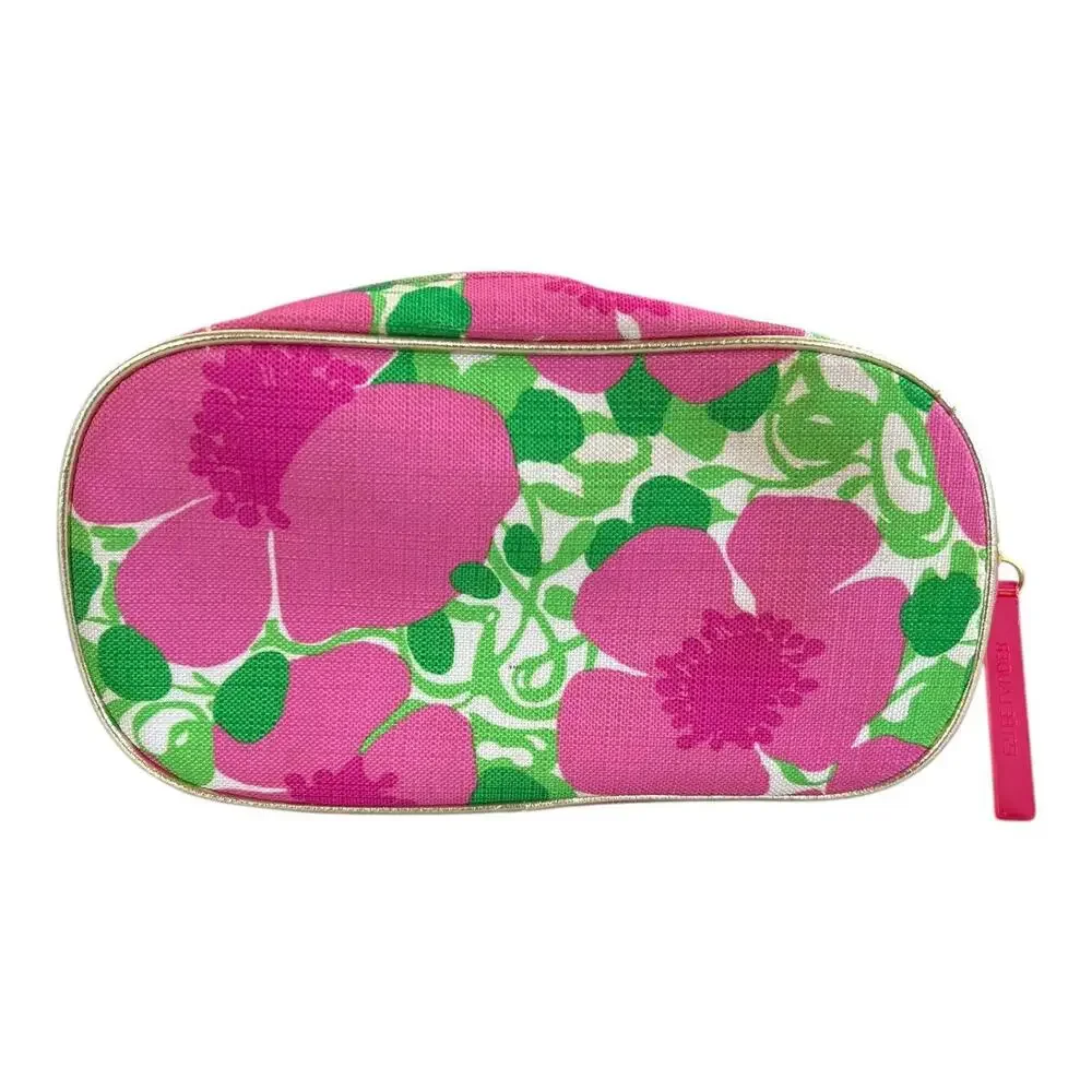 Lily Pulitzer x Estee Lauder Cosmetic Makeup Bag Pretty Pink and Green